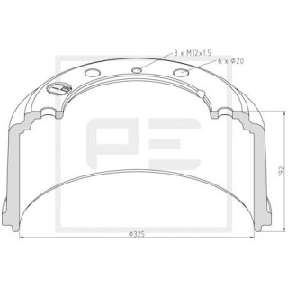 Bremstrommel Bremsengröße 325 x 150 passend für MAN