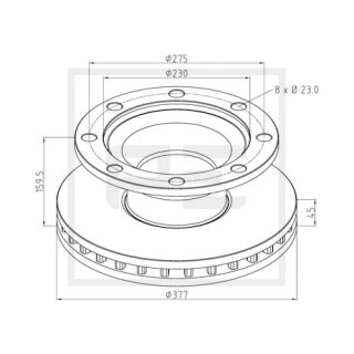 Bremsscheibe Ø 377 E1 90R-02 C0236/0024 passend für BPW