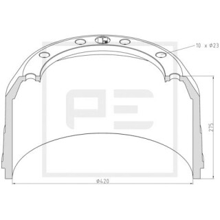 Bremstrommel Bremsengröße 420x200 passend für BPW