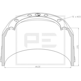 Bremstrommel Bremsengröße 420x200 passend für BPW