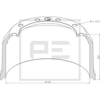 Bremstrommel Bremsengröße 420x200 passend für BPW