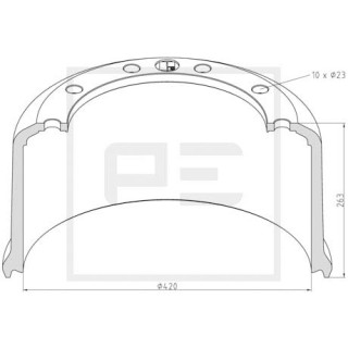 Bremstrommel Bremsengröße 420x200 passend für BPW