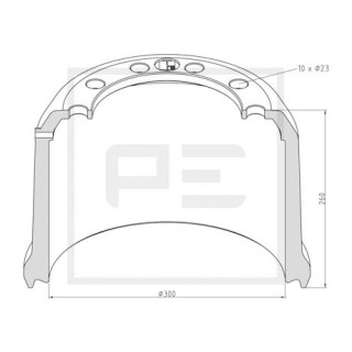 Bremstrommel Bremsengröße 300x200 passend für BPW