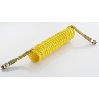 Spiralschlauch Druckluftschlauch gelb 22 x Ø80 / M22x1,5 / M22x1,5