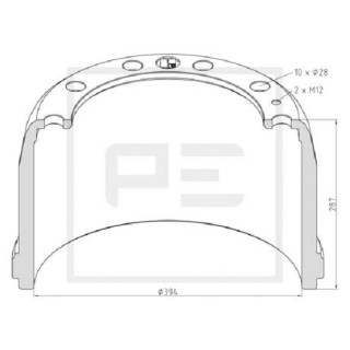 Bremstrommel Bremsengröße 367x200 passend für VOLVO