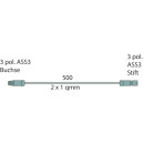 Verlängerungsleitung, 2 polige ASS3 - Stecker Buchse/Stift), 1500 mm / PUR