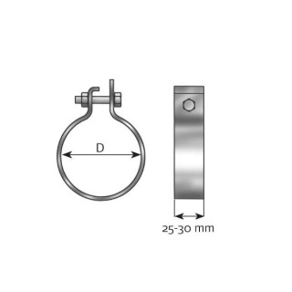 Klemmstück Abgasanlage Ø: 68.5 mm passend für MAN Mercedes universal