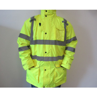 Warnjacke wasserfeste Sicherheitsjacke mit Kapuze Arbeitskleidung Größe XXL