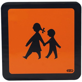 Schulbusschild aus Magnetfolie mit vorderseitig Reflexfolie orange