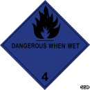 Gefahrzettel Klasse 4.3 Entzündliche Feststoffe (mit...