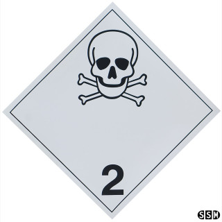 Gefahrzettel Klasse 2.3 Giftige Gase Aluminium Passend für Rahmen G 2101F, 2301, 2302/0.8 doppelseitig + Kantenschutz