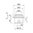 S-Line® Kombizapfen ø 24/33 mm, Stahl verzinkt