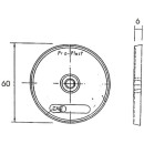 Rückstrahler 60mm mit Befestigungsloch 6mm