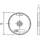 Rückstrahler 60mm mit Selbstklebefolie und Befestigungsloch 6mm