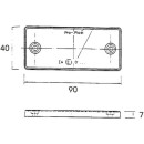 Rückstrahler 90x40mm mit 2 Befestigungslöcher 4,2mm