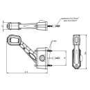 Seitenmarkierungsleuchte LED links, mit langem Arm und Rückfahrsensor (PDC Funktion)