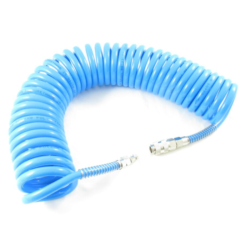 ANOMM Spiral-Druckluftschlauch 10m - PU Luftschlauch Mit Schnellkupplung Für Kompressoren