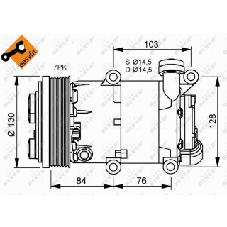 Kompressor passend für FORD Transit 300 06-  - NRF 32410