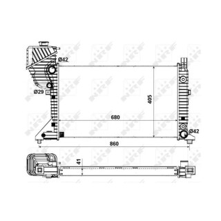 Kühler, Economy Class (gesteckt) passend für MERCEDES Sprinter 2.2D 95- NRF 55349A