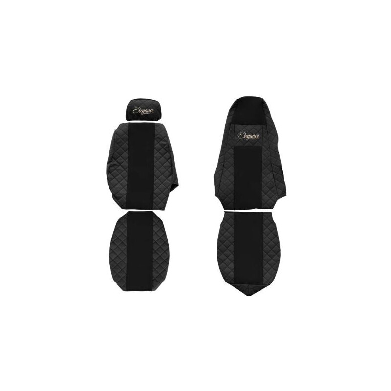 Schwarz Sitzbezüge 1+1 Set Öko-Leder - Für Scania R LKW 2006-2020