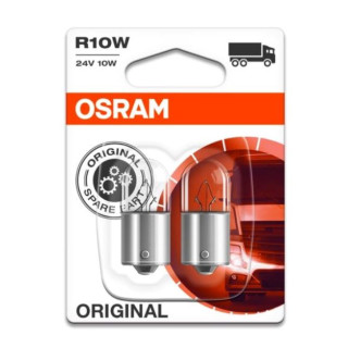 OSRAM 5637-02B Glühlampe, Innenraumleuchte R10W 24V 10W BA15s (Blister 2 St.)