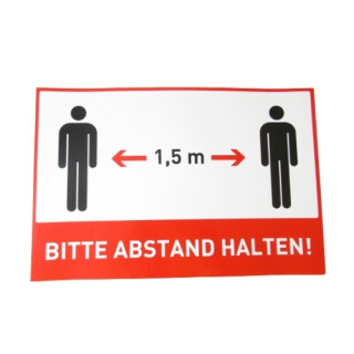 Aufkleber "Bitte Abstand halten" quadratisch 300 x 200 mm